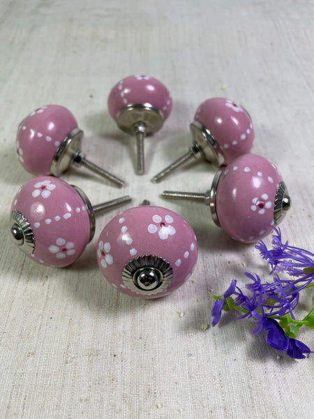 Set 6 Vintage Ceramic Kitchen Bathroom Bedroom Cupboard Drawer Door Knob Handle