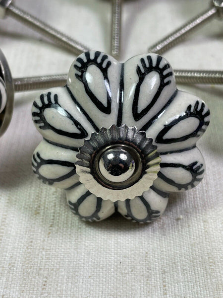 Set 6 Vintage Ceramic Kitchen Bathroom Bedroom Cupboard Drawer Door Knob Handle