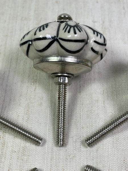 Set 6 Vintage Ceramic Kitchen Bathroom Bedroom Cupboard Drawer Door Knob Handle