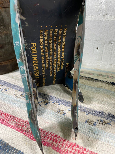 Hand Made Reclaimed Recycled Metal Oil Drum Paint Tin Dog Sculpture Garden
