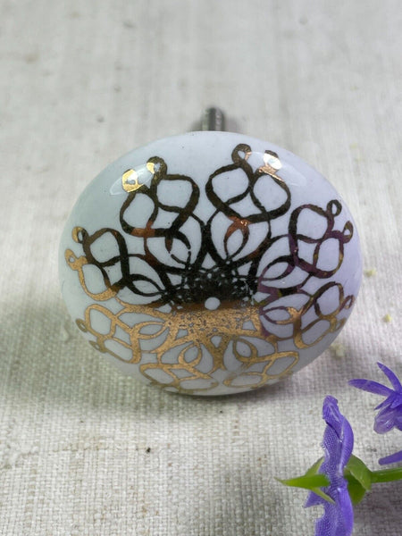 Set 6 Vintage Ceramic Kitchen Bathroom Bedroom Cupboard Drawer Door Knob Handle