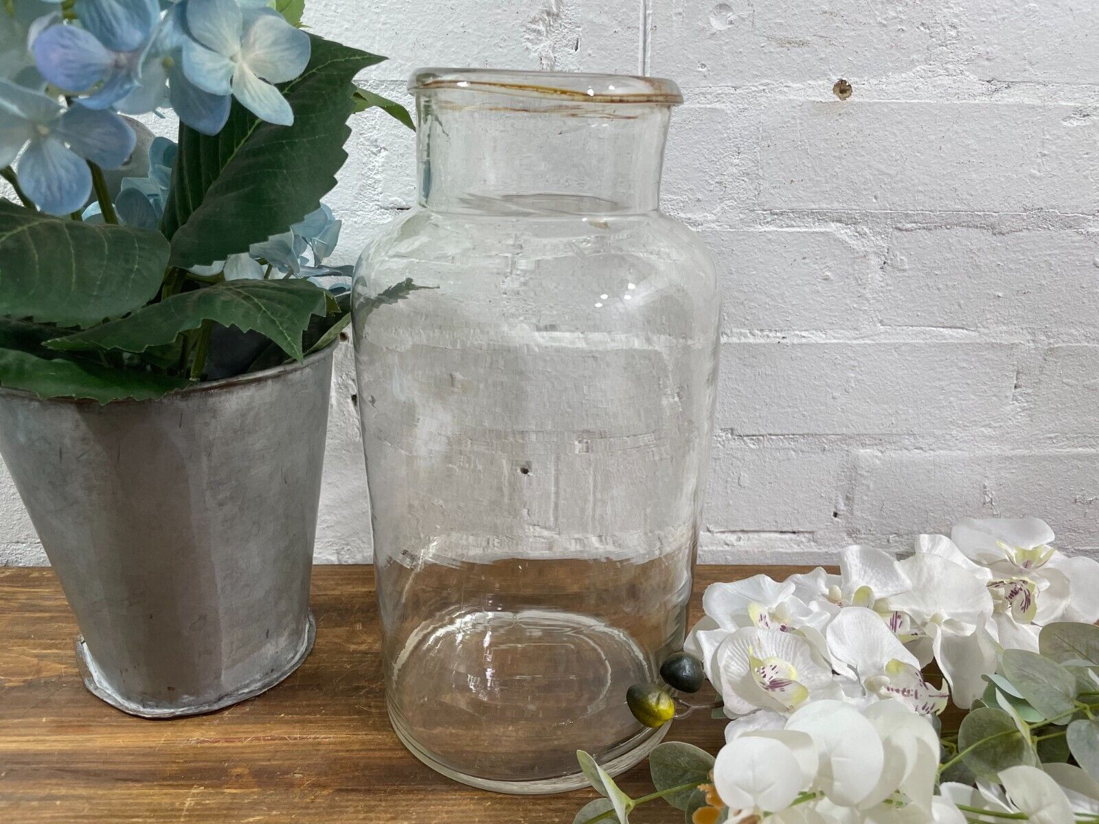 Vintage French Large Hand Blown Glass Pickling Preserving Sweets Jar Vase