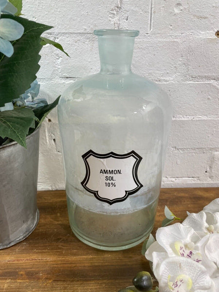 Large Antique Vintage Glass Apothecary Pharmacy Laboratory Chemist Shop Bottle