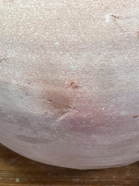 Large Rustic Hand Made Mediterranean Terracotta Moon Ball Sphere Dry Flower Vase