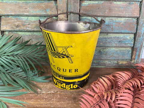 Reclaimed Recycled Yellow Tin Oil Drum Metal Bucket Garden Planter Bin
