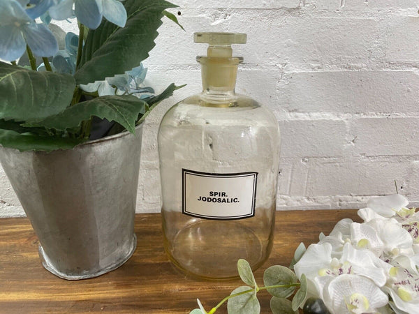 Large Antique Vintage Glass Apothecary Pharmacy Laboratory Chemist Shop Bottle