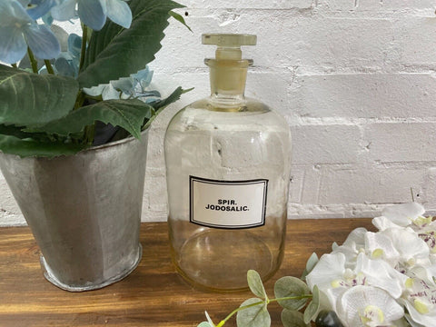 Large Antique Vintage Glass Apothecary Pharmacy Laboratory Chemist Shop Bottle