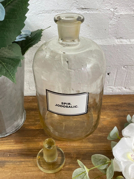 Large Antique Vintage Glass Apothecary Pharmacy Laboratory Chemist Shop Bottle