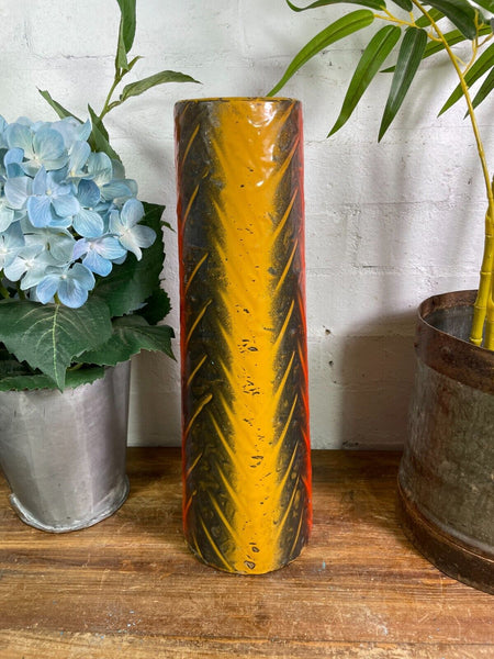 Large Vintage Hungarian Retro Mid Century Enamel Vase