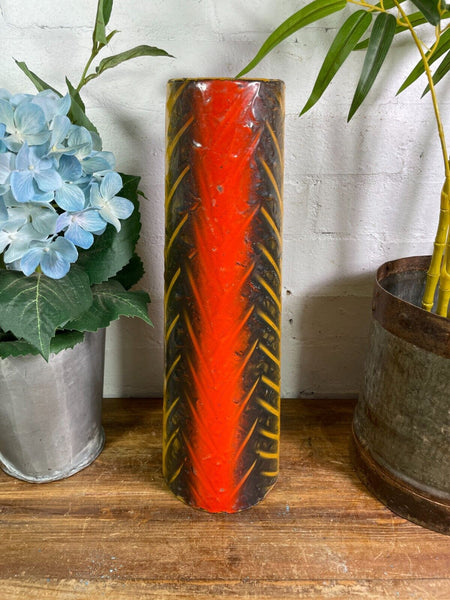 Large Vintage Hungarian Retro Mid Century Enamel Vase