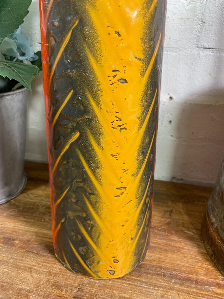 Large Vintage Hungarian Retro Mid Century Enamel Vase