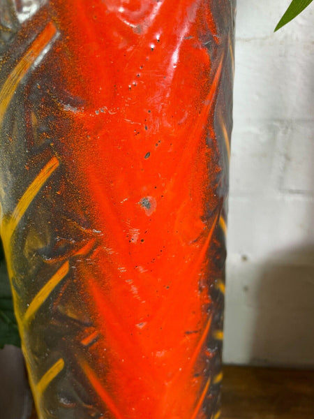 Large Vintage Hungarian Retro Mid Century Enamel Vase