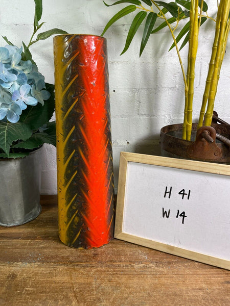 Large Vintage Hungarian Retro Mid Century Enamel Vase
