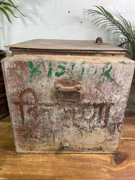 Vintage Original Retro Metal Soda Drinks Cooler Box VW Camping Picnic