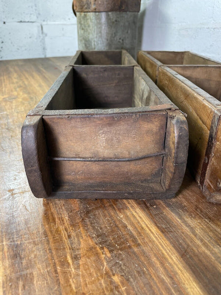 Vintage Indian Double Wooden Brick Mould Display Shelf Herb Planter Window Box
