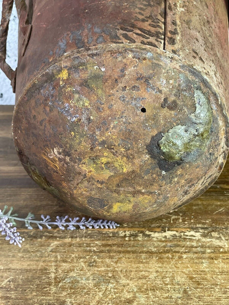 Vintage Rustic Galvanised Metal Fire Bucket Garden Planter Tub Hanging Basket