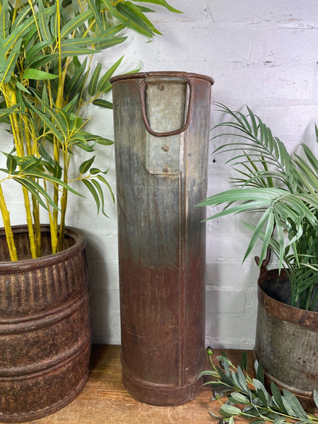 Large Tall Vintage Rustic Galvanised Dry Flower Vase Wedding Display Prop