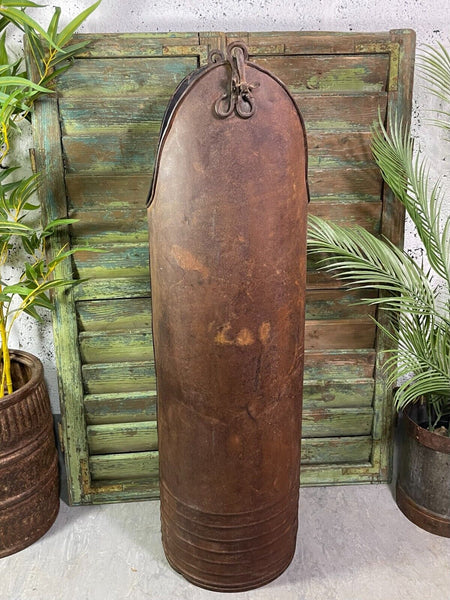 Large Tall Vintage Reclaimed Rustic Iron Dry Flower Vase Wedding Display Prop