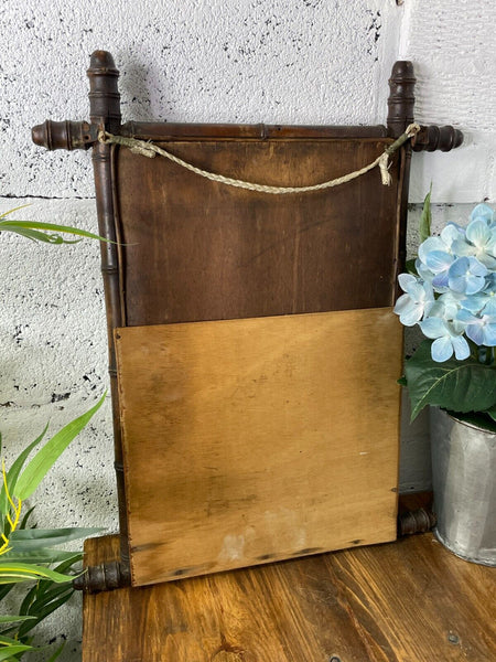 Antique 19th Century French Faux Bamboo Wall Mirror