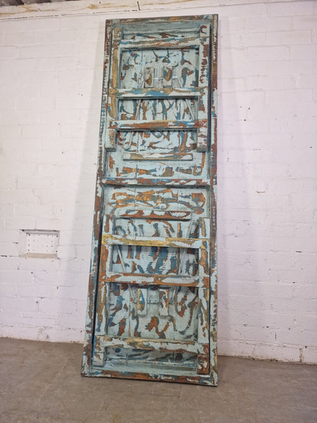 Vintage Reclaimed Blue Indian Folding Wooden Wedding Events Dining Console Table