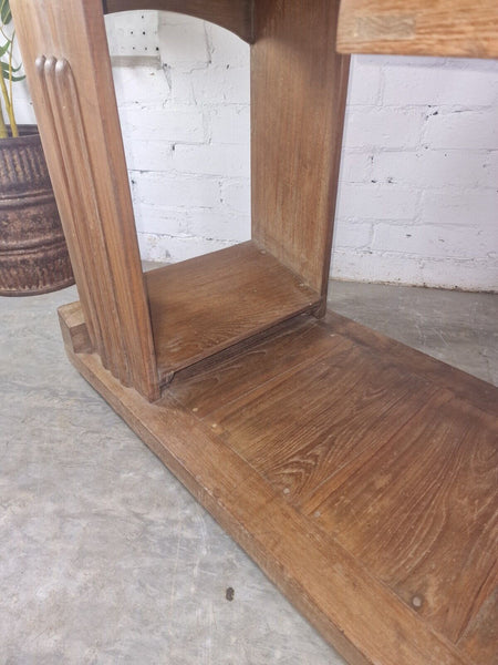 Vintage Indian British Colonial Solid Teak Wood School Desk Seat Writing Box