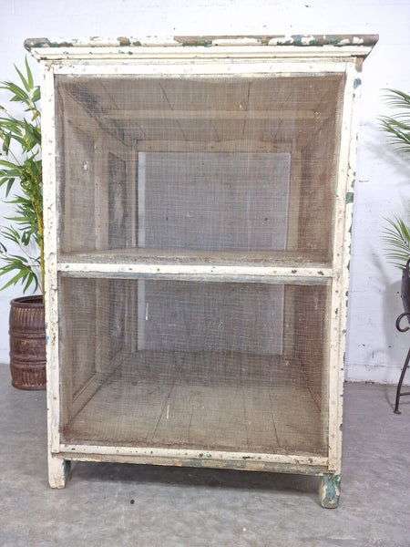 Vintage Rustic Indian White Wooden Shop Display Bathroom Kitchen Drinks Cabinet