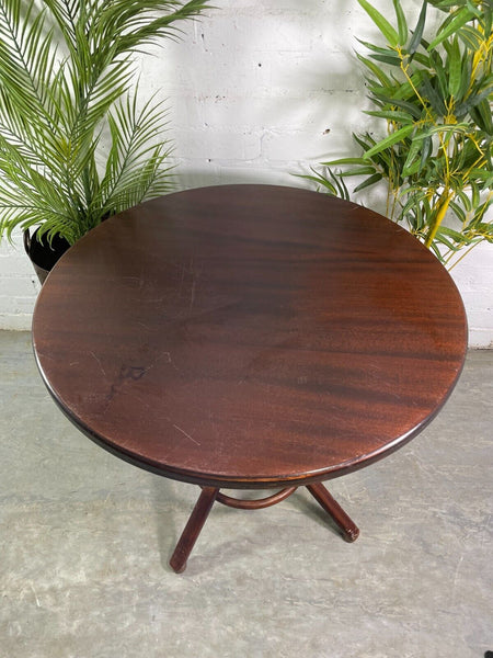 Vintage French Thonet Style Bentwood Round Cafe Bistro Dining Table