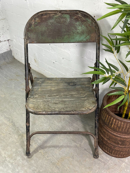 Vintage Industrial Metal Folding Cafe Bar Bistro Garden Dining Chairs