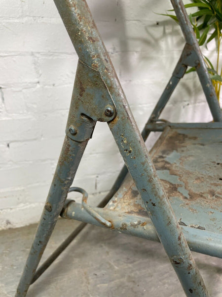 Vintage Industrial Metal Folding Cafe Bar Bistro Garden Dining Chairs